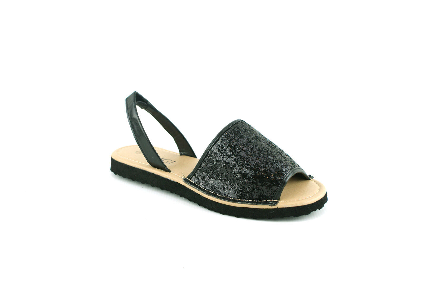 WOMENS LADIES MENORCAN SLING BACK PEEP TOE FLIP FLOP GLITTER SANDALS SHOES SIZE