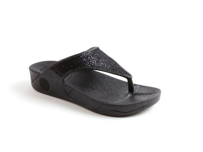 LADIES LOW WEDGE SPORTS POSTURE GYM FLIP FLOP WALKING SANDALS