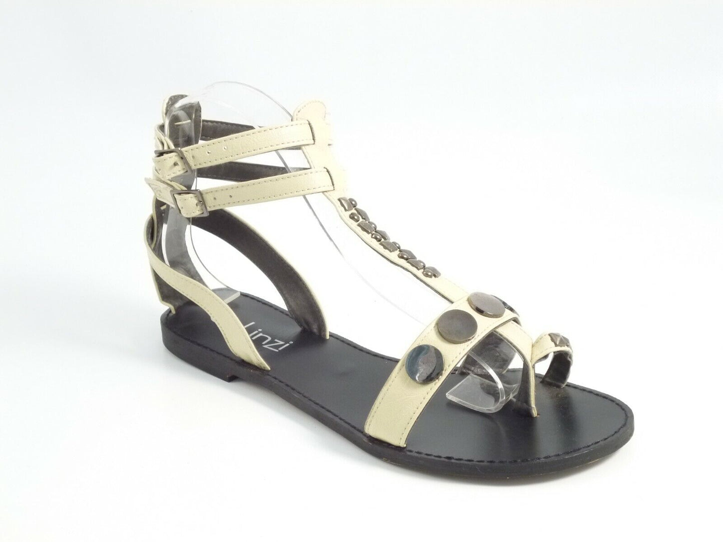 LADIES BUTTON DETAIL GLADIATOR STRAPPY SUMMER ROMAN SANDALS