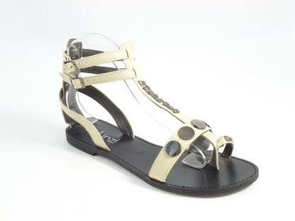 LADIES BUTTON DETAIL GLADIATOR STRAPPY SUMMER ROMAN SANDALS