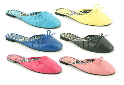 LADIES WOMENS SLIP ON SLIDER BOW MULES PUMPS SHOES BEACH SANDALS FLIP FLOPS SIZE