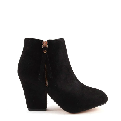 Faux Suede Block Heel Ankle Boot