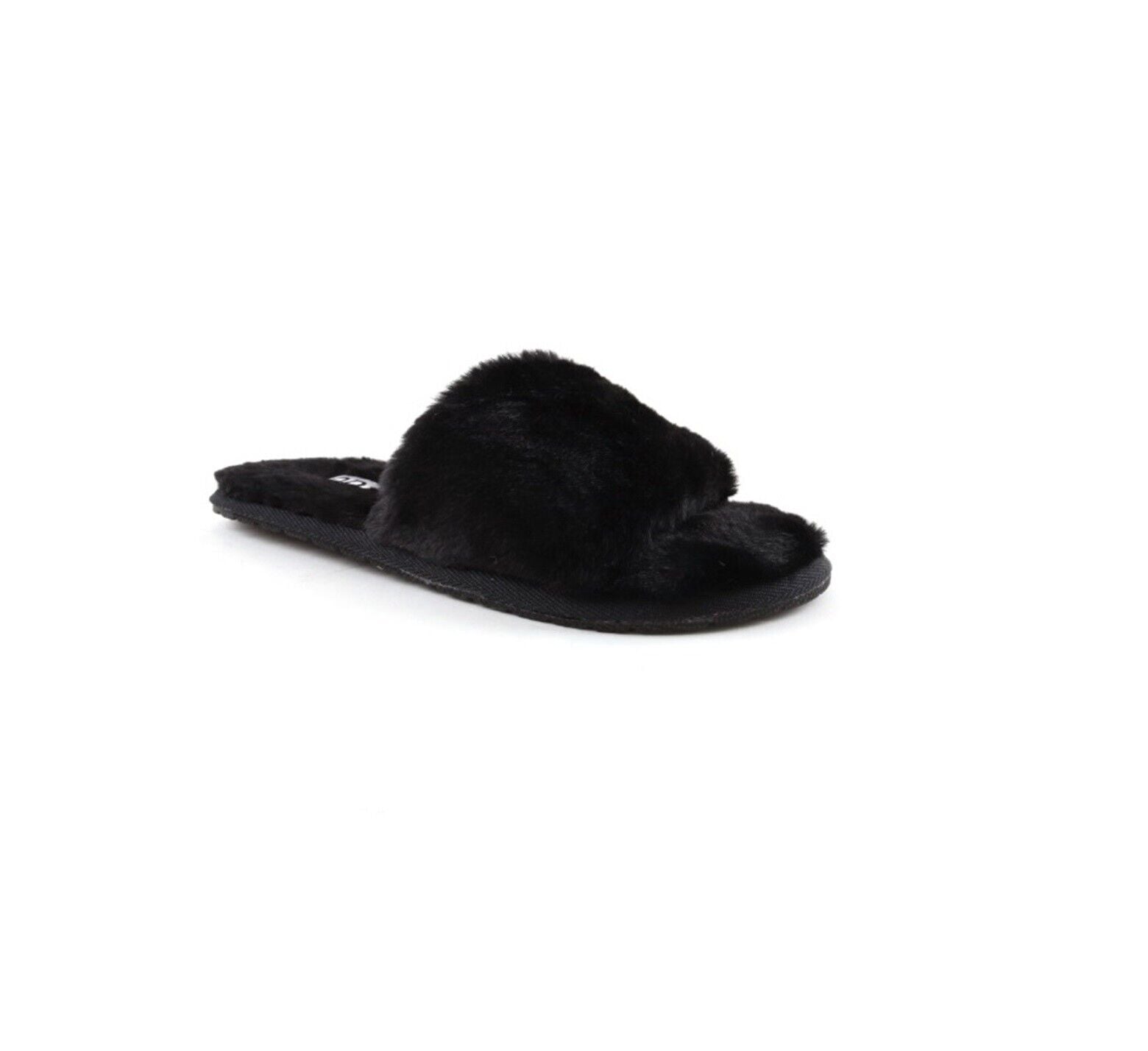 Ladies Womens Genuine Faux Fur Slippers Mules Non Slip Rubber Hard Sole Size
