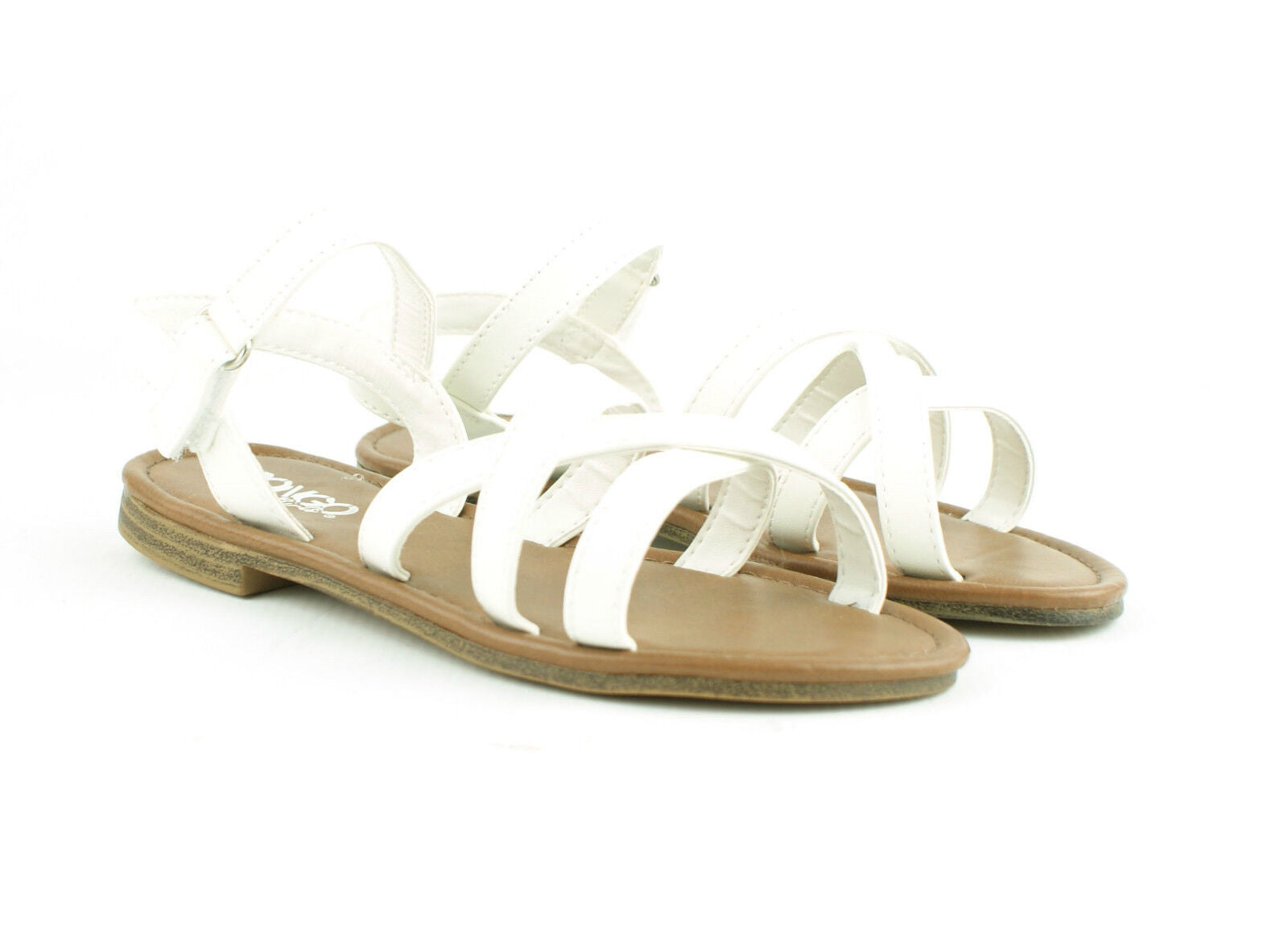 GIRLS KIDS FLAT ROMAN STYLE SUMMER GLADIATOR BEACH SANDALS SHOES FLIP FLOPS SIZE