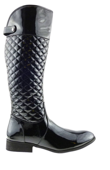 WOMENS LADIES NEW KNEE HIGH ZIP UP BLACK RIDING BLOCK HEEL BOOTS SHOES SIZE  