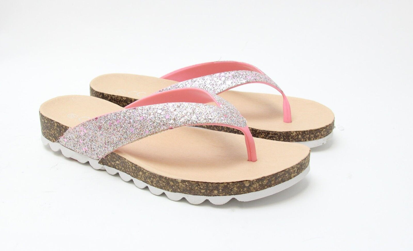 LADIES WOMENS TOE POST LOW WEDGE FLIP FLOPS FOOT BED SUMMER SANDALS SHOES SIZE 