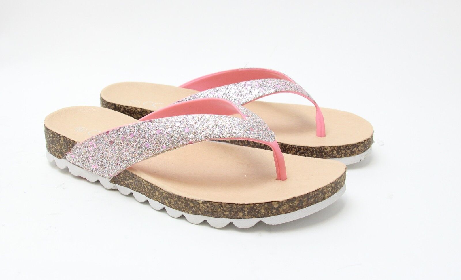 LADIES WOMENS TOE POST LOW WEDGE FLIP FLOPS FOOT BED SUMMER SANDALS SHOES SIZE 
