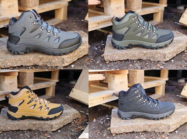 Mens Ankle High lace Up Trail Comfy Walking Hiking Trekking Boots Trainers Size 