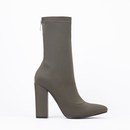 Alicia Pointed Block Heel Ankle Boots
