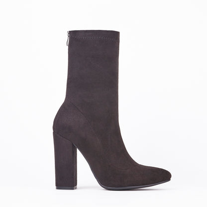 Alicia Pointed Block Heel Ankle Boots
