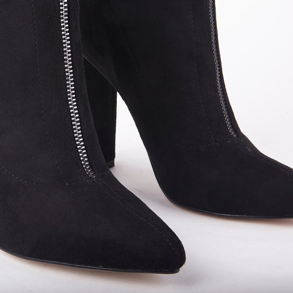 Amelia Suede Zip Up Ankle Boots