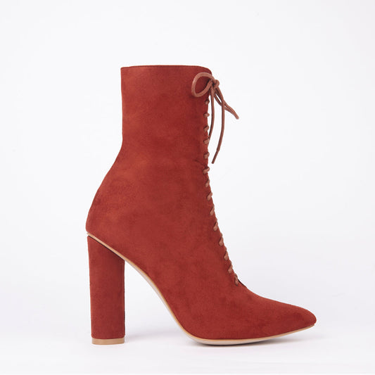 Charlotte Rust Lace Up Ankle Boots