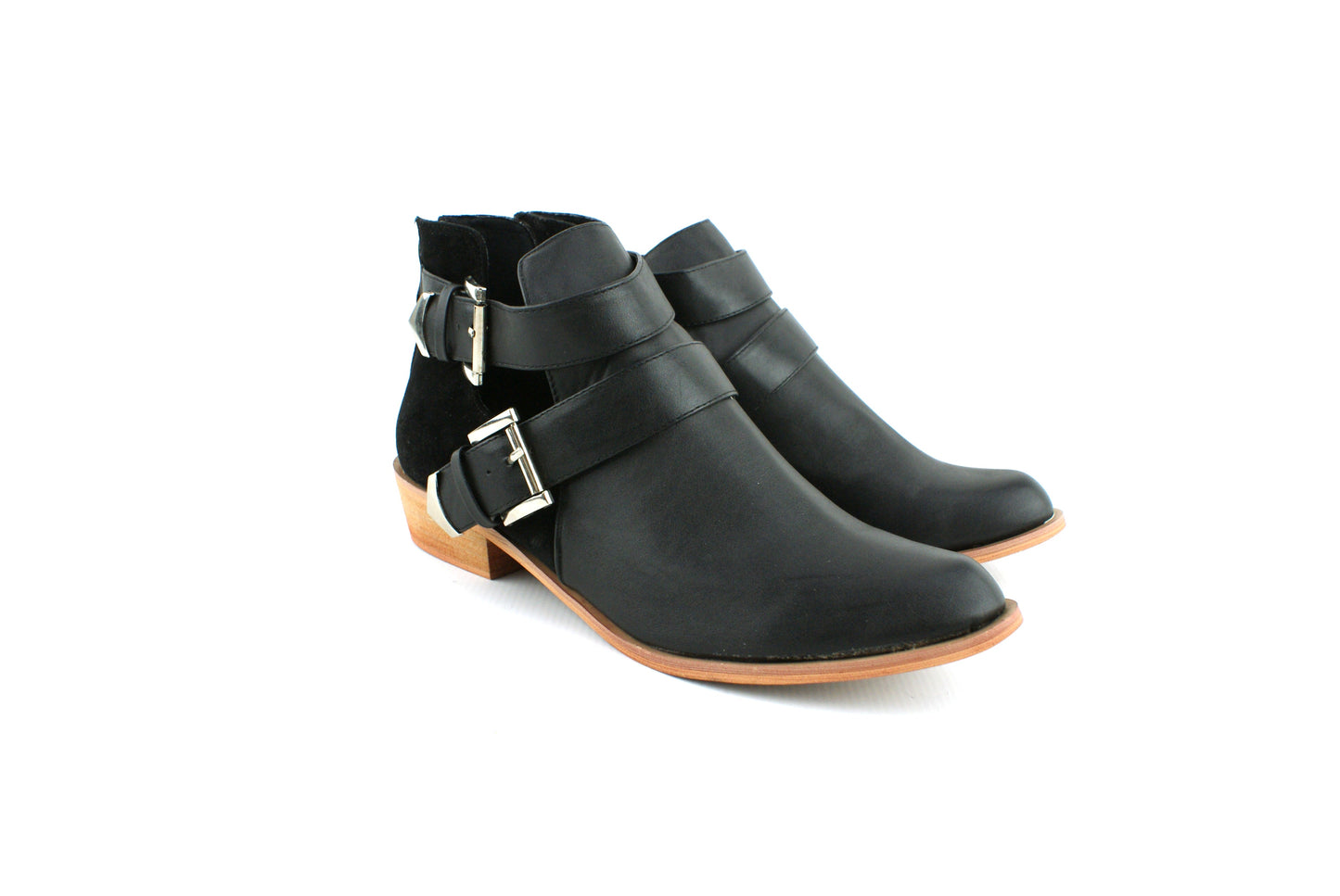 Cut Out Buckle Ankle Boots