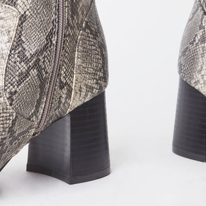 Erika Snake Print Ankle Boots