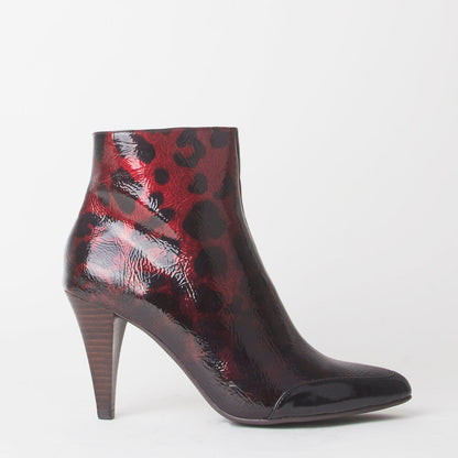 Felicity Leopard Print Heeled Ankle Boots