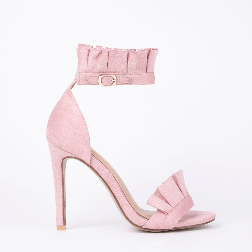 Florence Frill Ankle Strap Barely There Heeled Sandals