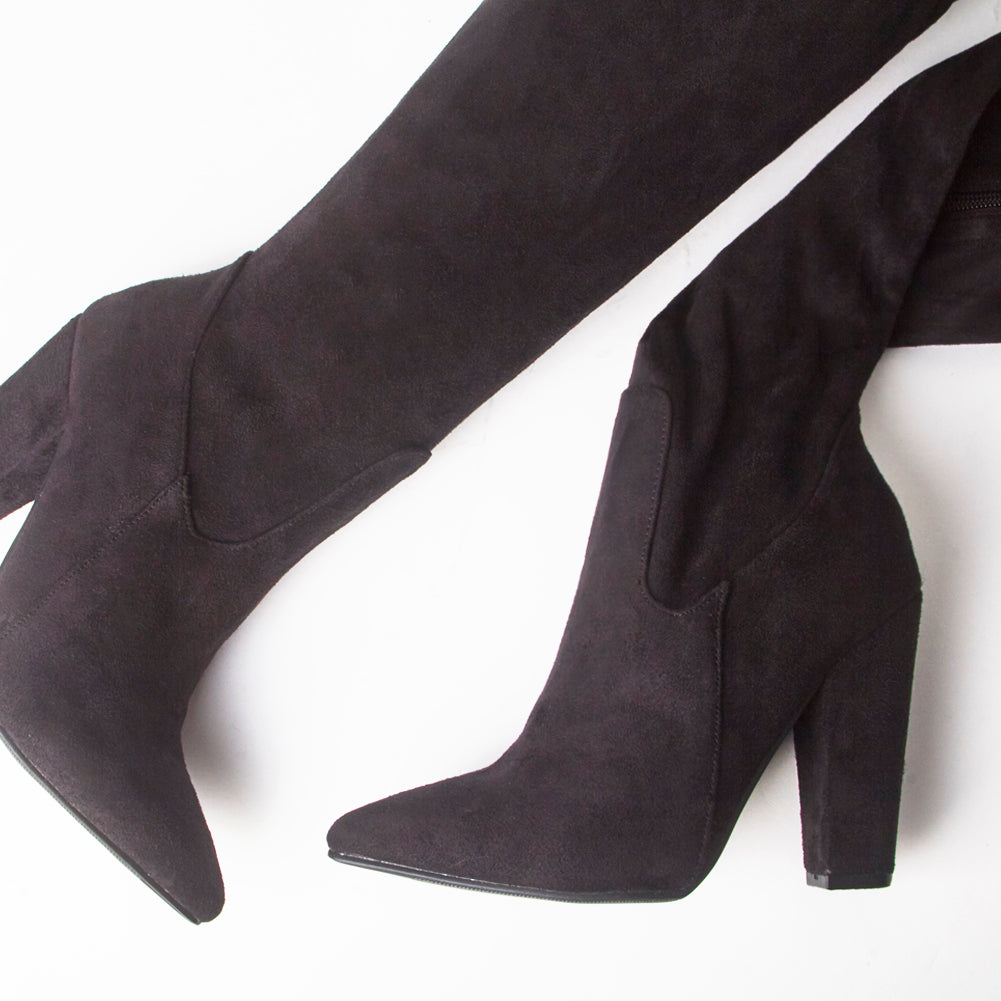 Frida Faux Suede Thigh High Boots