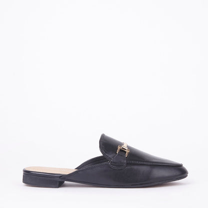 Gabby Faux Leather Buckle Mules