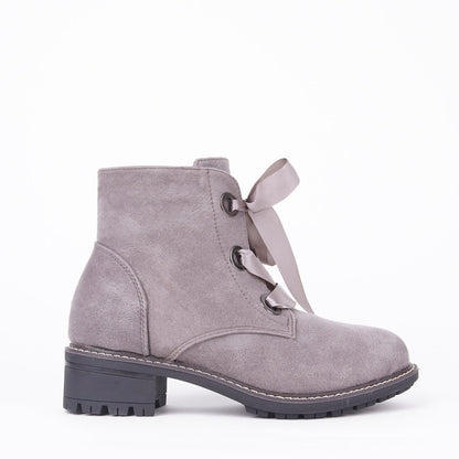 Jessy Suede Ankle Boots With Satin Laces