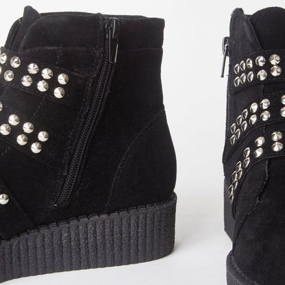 Lily Creeper Stud Boots With Buckles