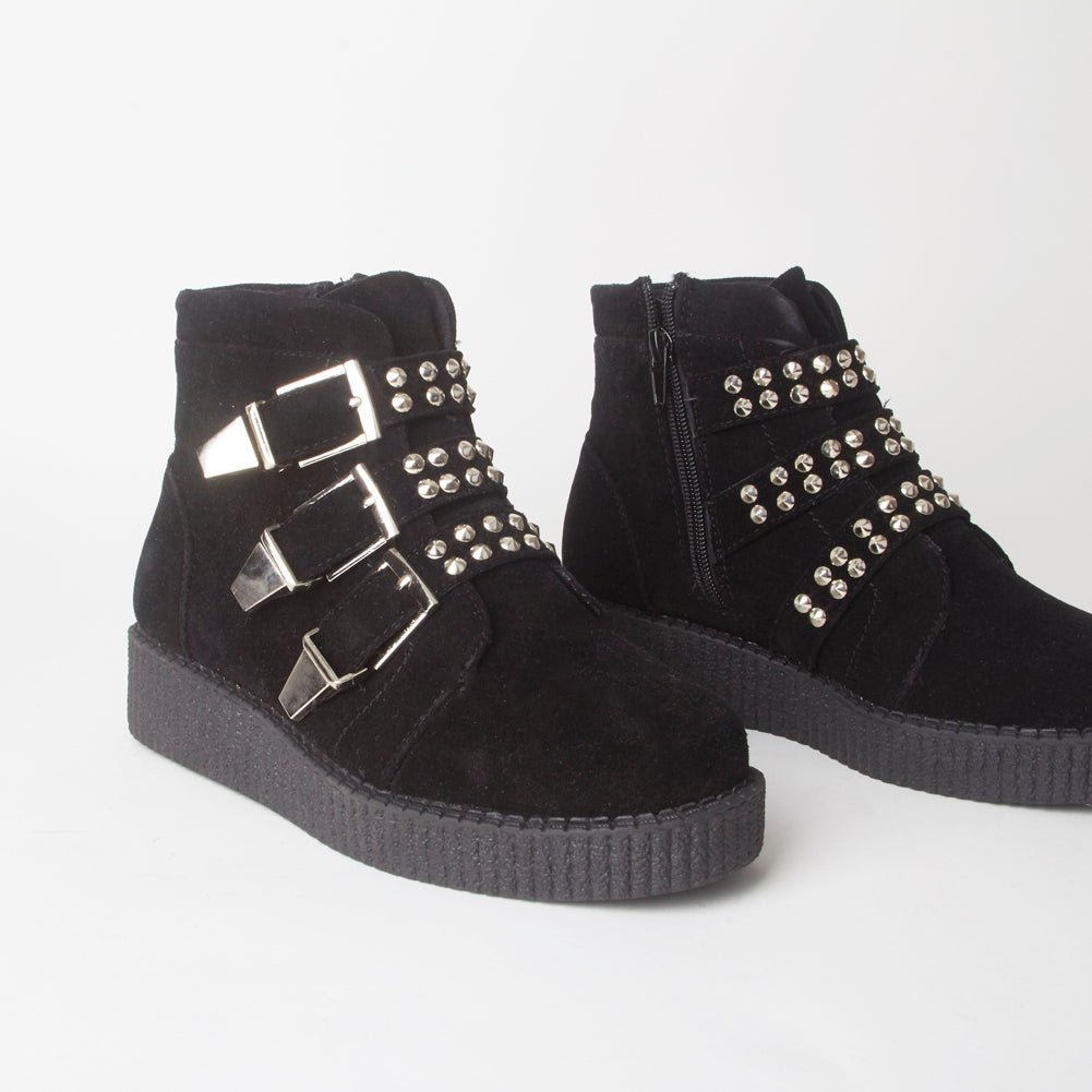 Lily Creeper Stud Boots With Buckles