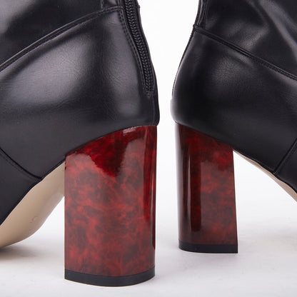Maisie Faux Marble Heel Ankle Boots