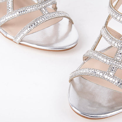 Perrin Crystal Geometric Heeled Sandals