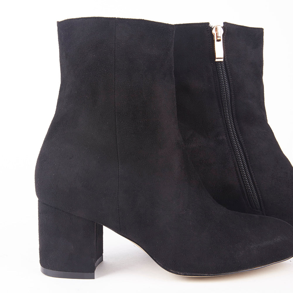 Saskia Suede Ankle Boots With Block Heel