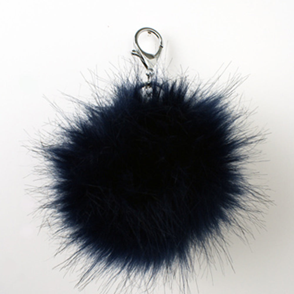 Pom Pom Faux Fur Key Ring Charm
