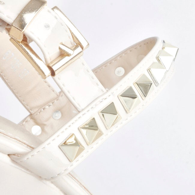 Raye Cream Wedge Heel With Stud Detail