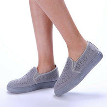 Load image into Gallery viewer, Popsy Diamante Detail Grey Skater Pumps
