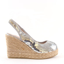 Load image into Gallery viewer, Slingback Espadrille Wedge Sandals In black
