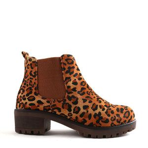 Kayla Leopard Ankle Boots