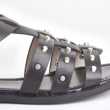 Load image into Gallery viewer, Lana Black Studded Caged Sandals
